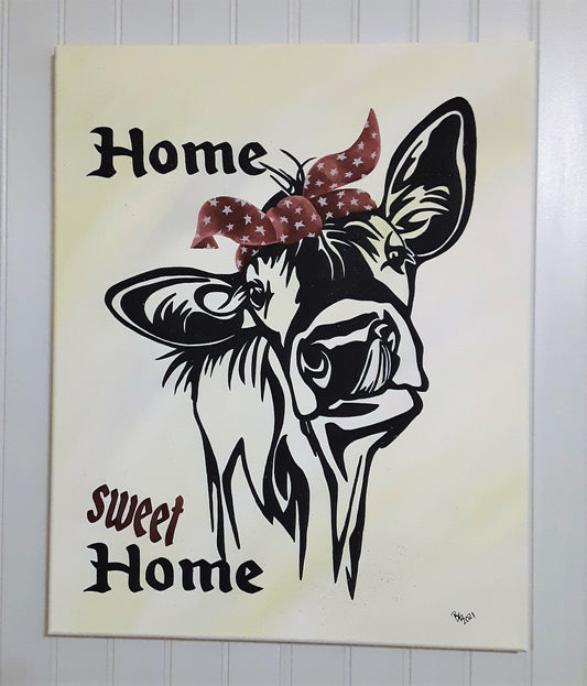 Home Sweet Home Cow Painting