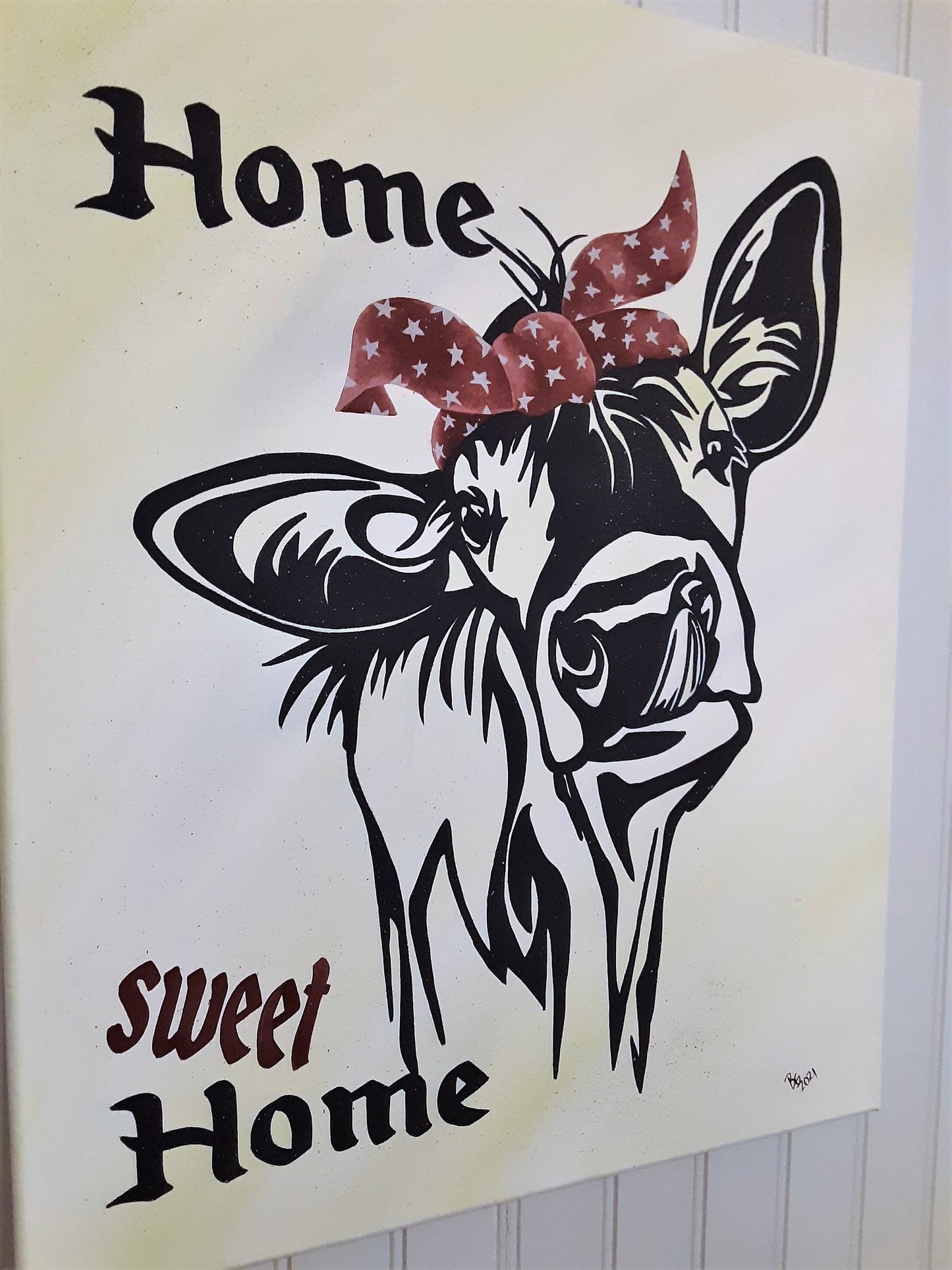 Home Sweet Home Cow Painting