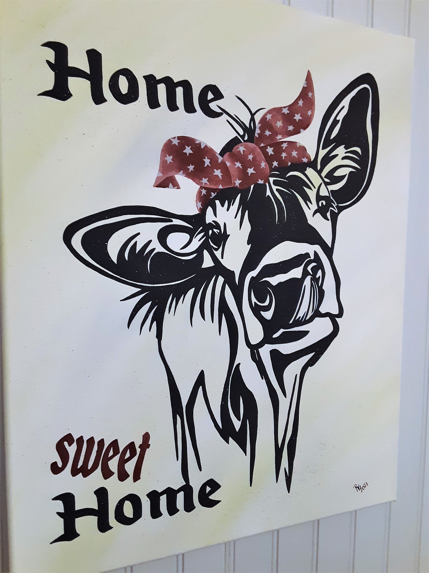 Home Sweet Home Cow Painting