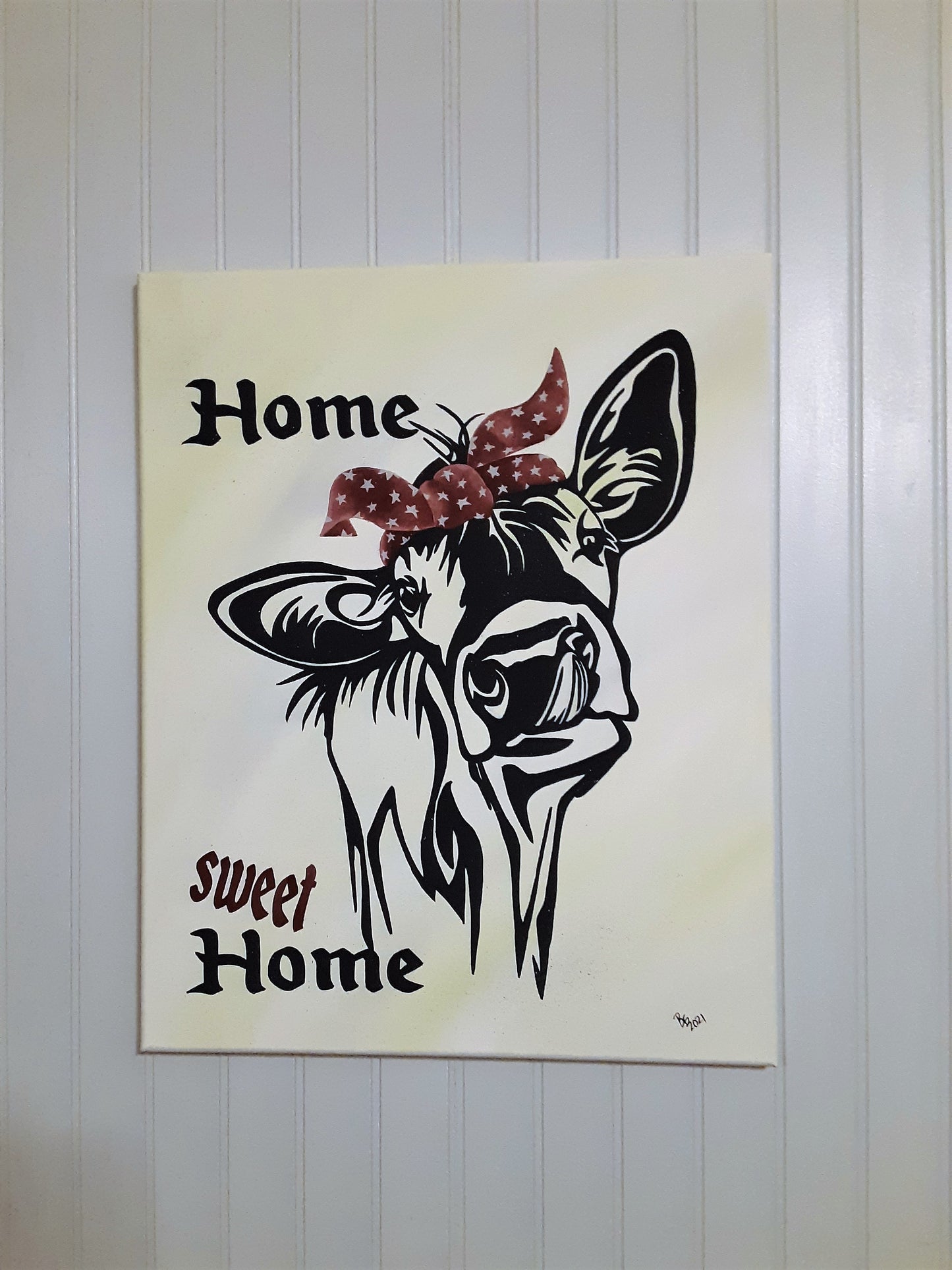 Home Sweet Home Cow Painting