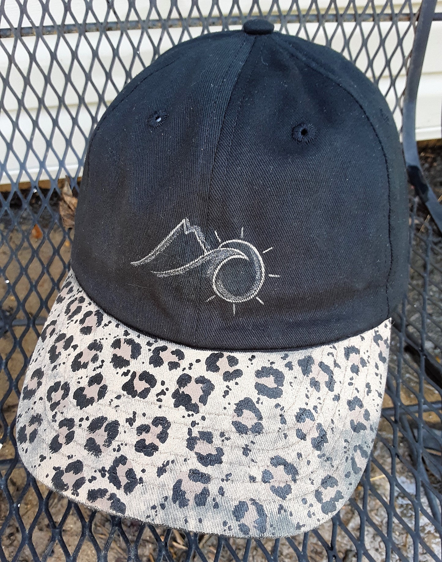 Teen Black Leopard Ball Cap