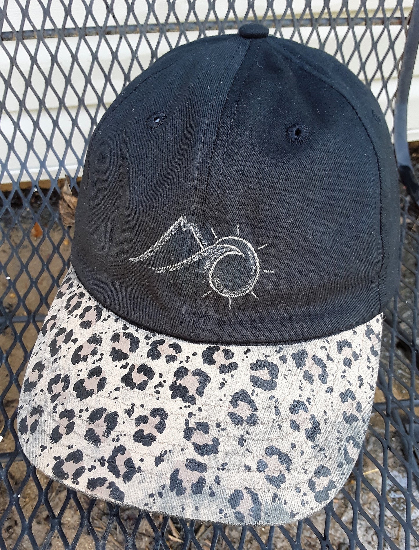 Teen Black Leopard Ball Cap