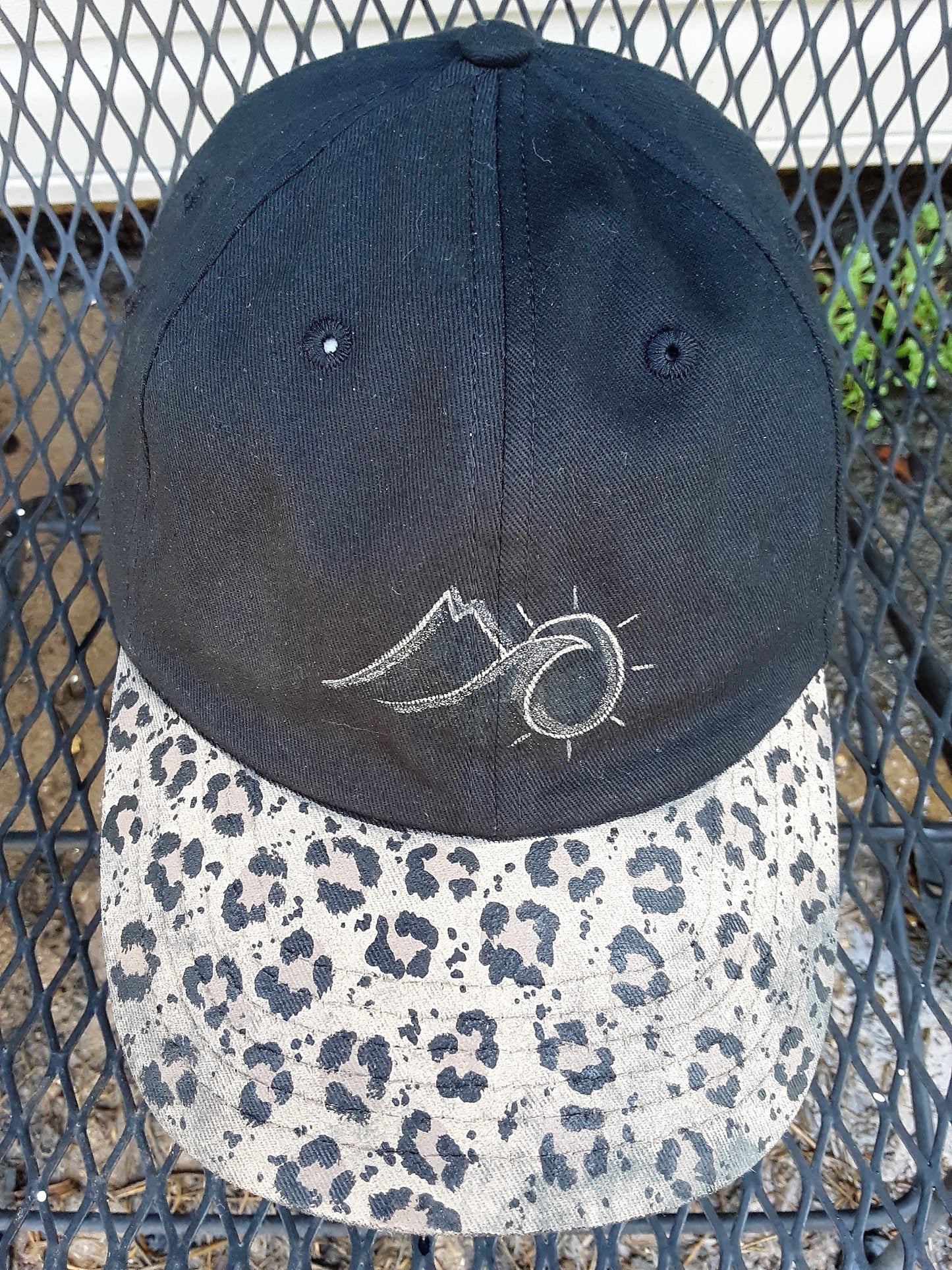 Teen Black Leopard Ball Cap