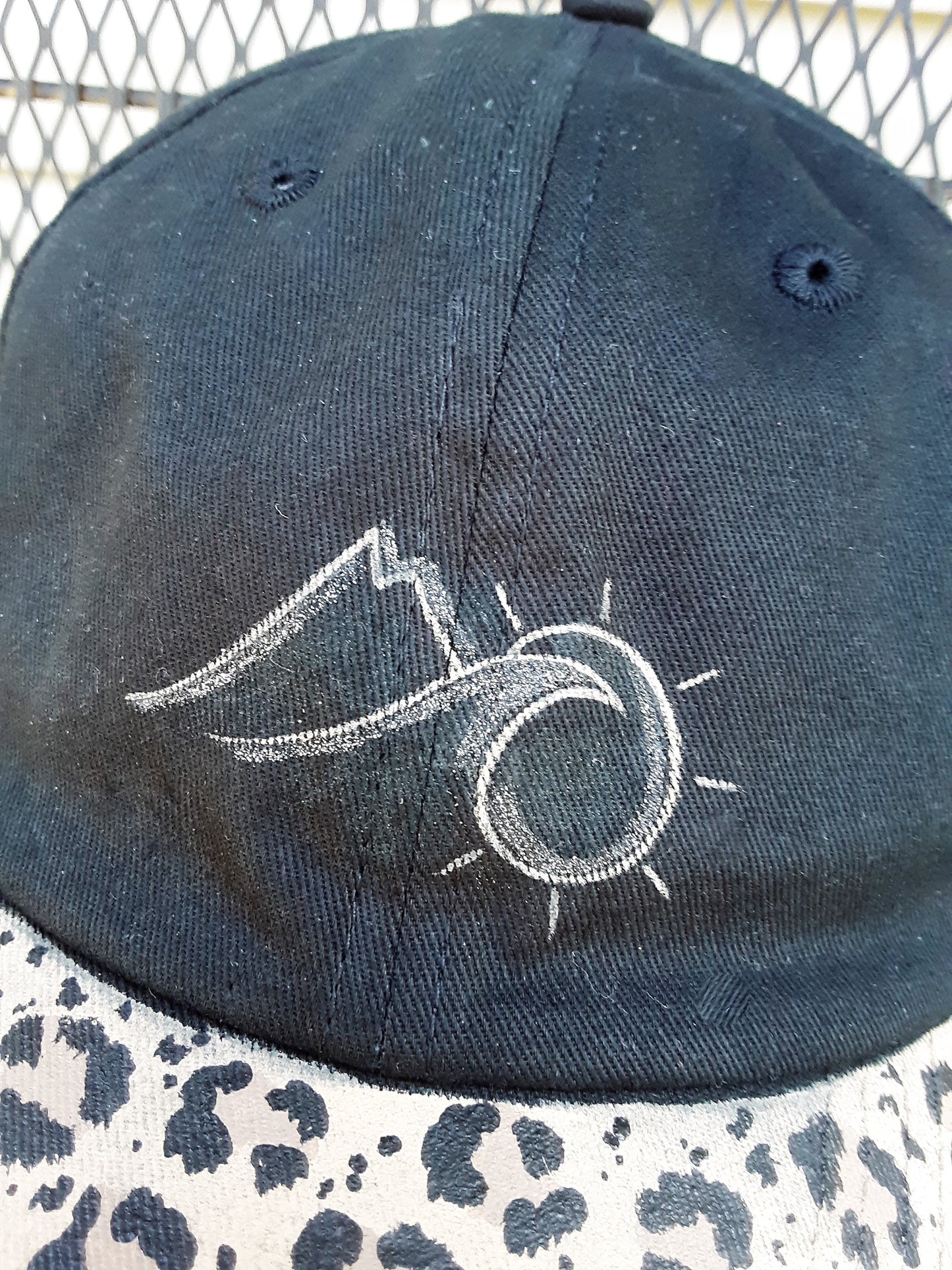 Teen Black Leopard Ball Cap