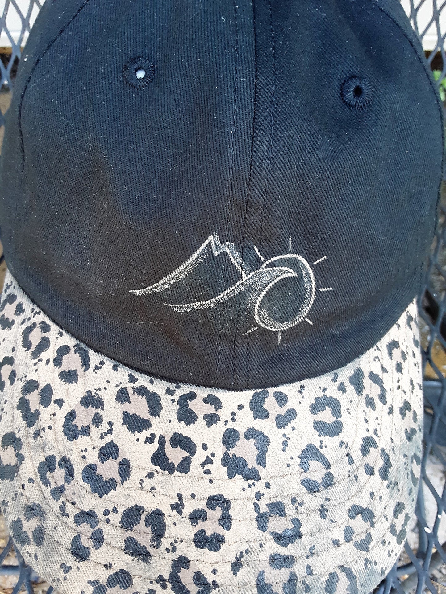 Teen Black Leopard Ball Cap