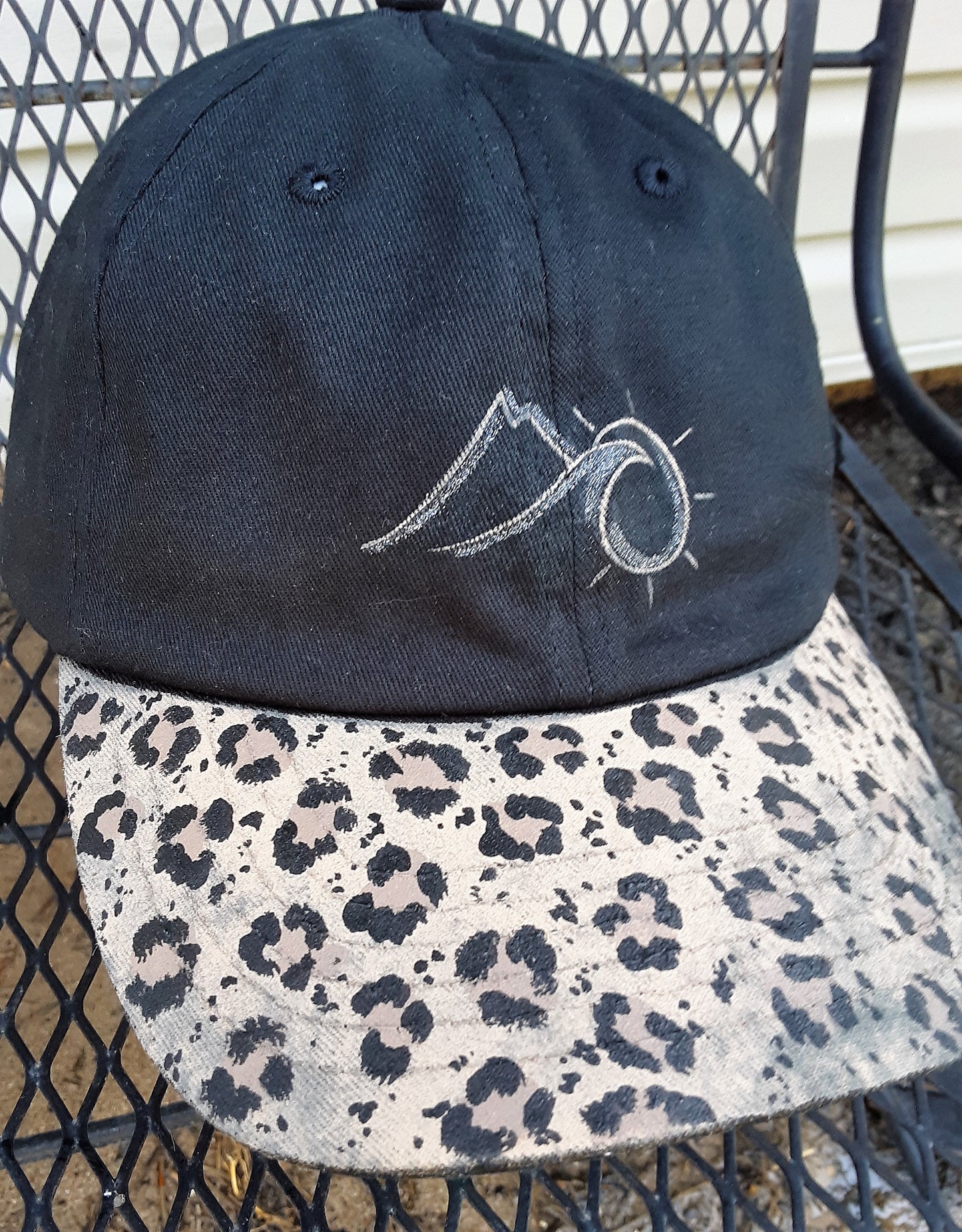 Teen Black Leopard Ball Cap