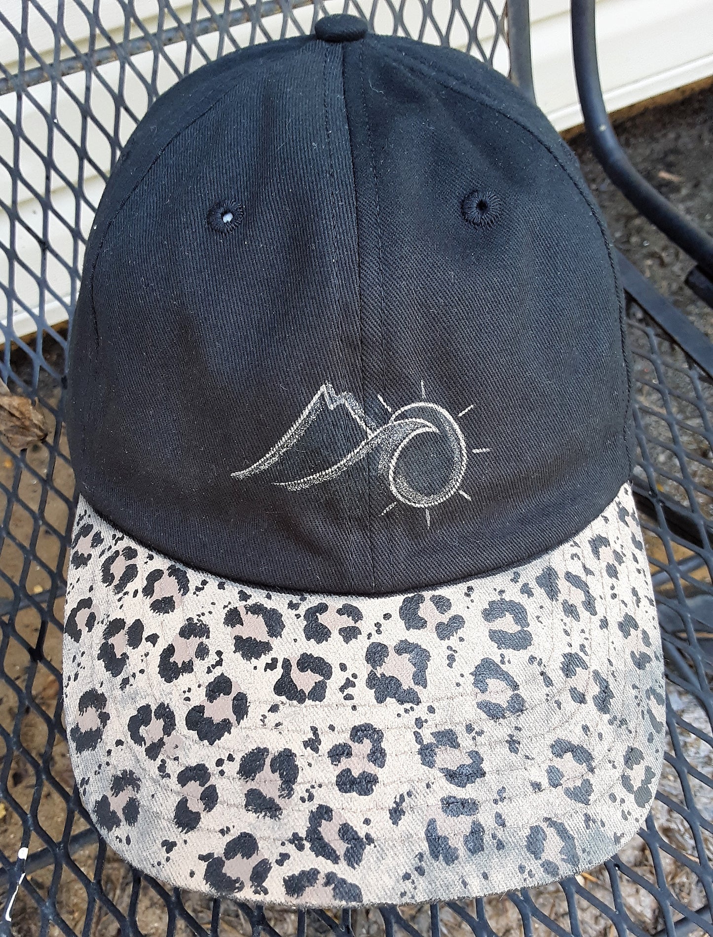Teen Black Leopard Ball Cap
