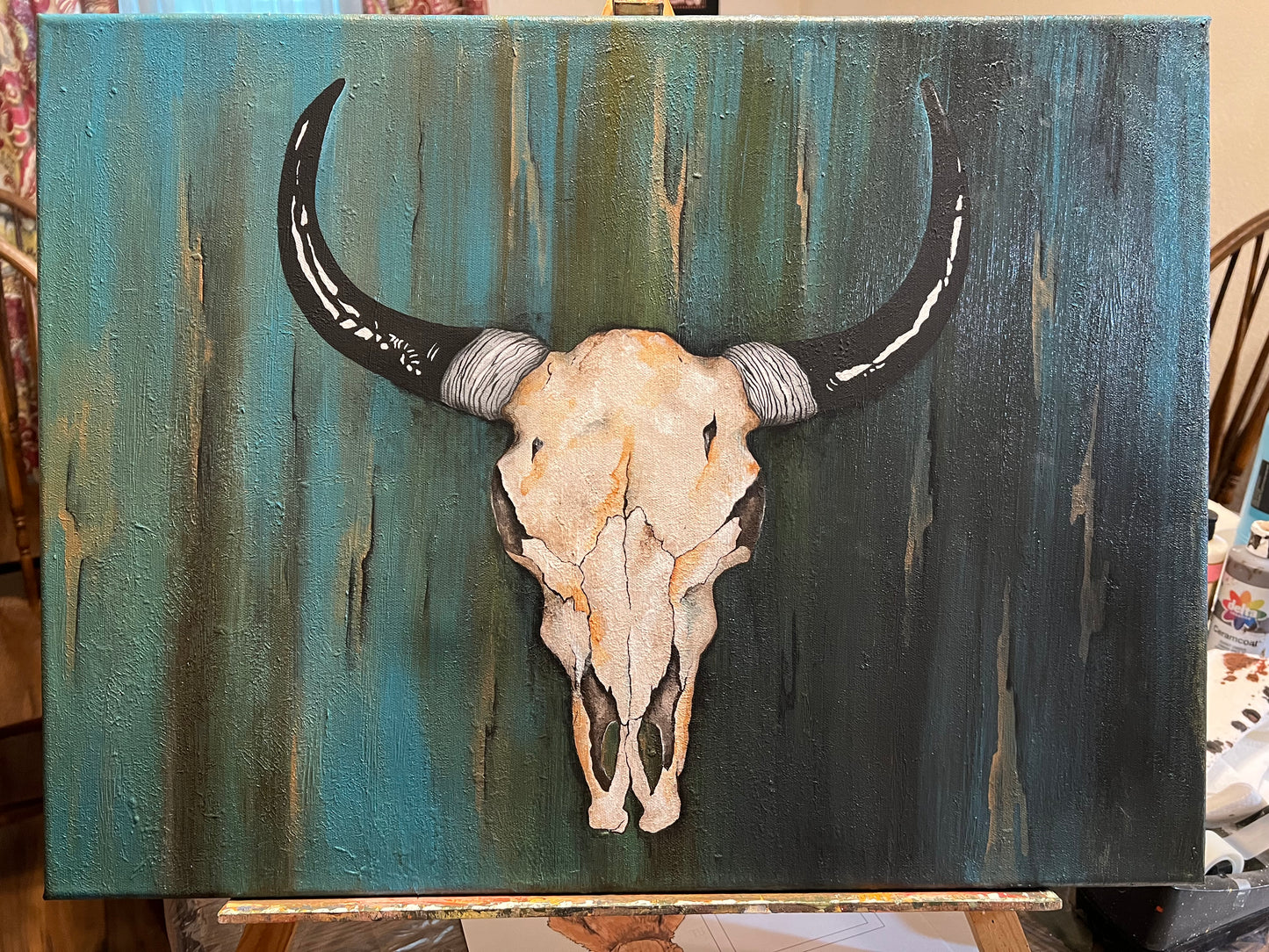 Longhorn Skull Painting