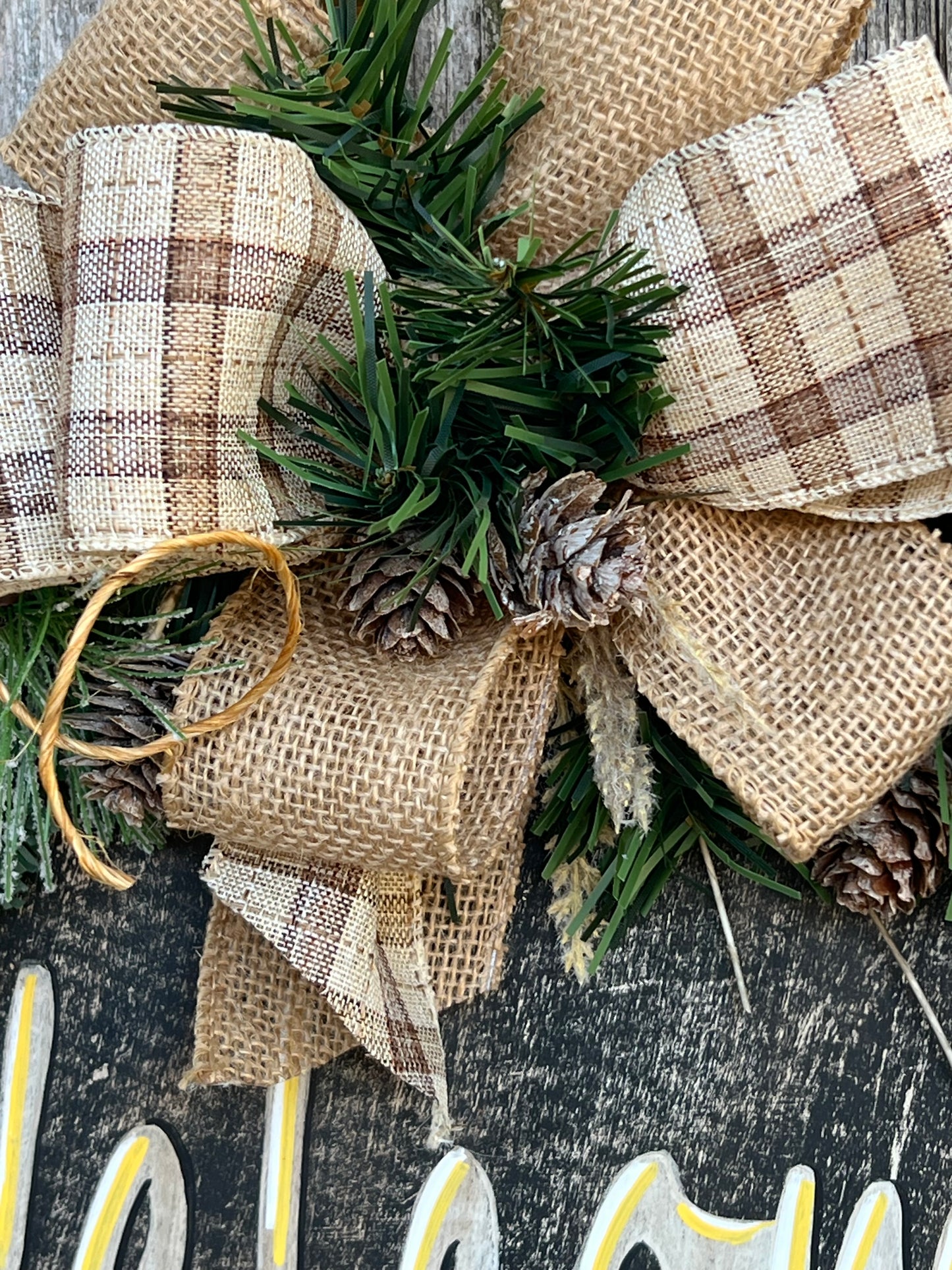 Wood Door Wreath Winter Season