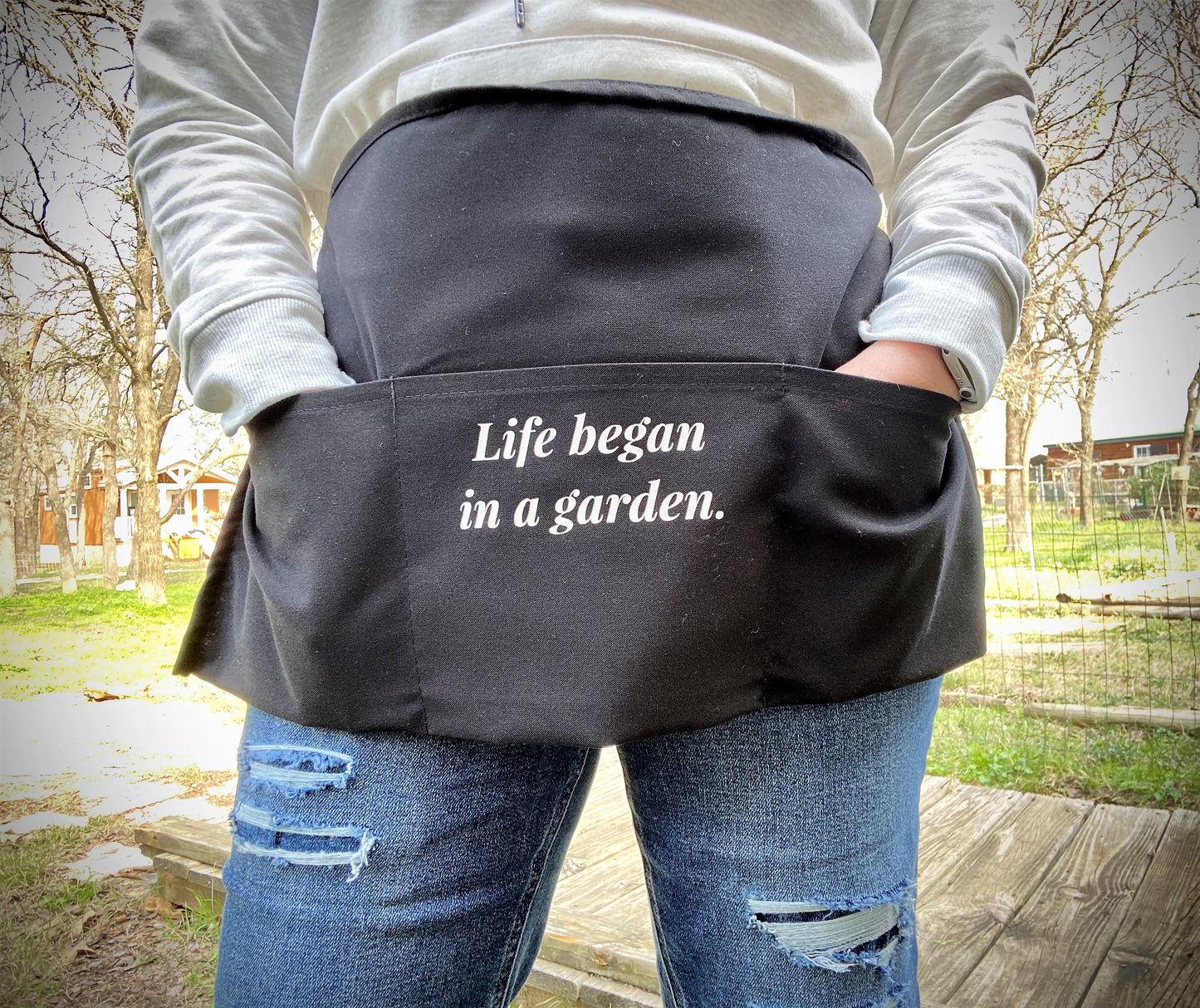 Gran's Garden Apron, 3 Pocket Waist Garden Apron, Life Began