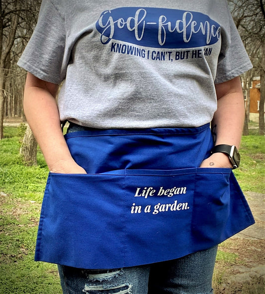 Gran's Garden Apron, 3 Pocket Waist Garden Apron, Life Began