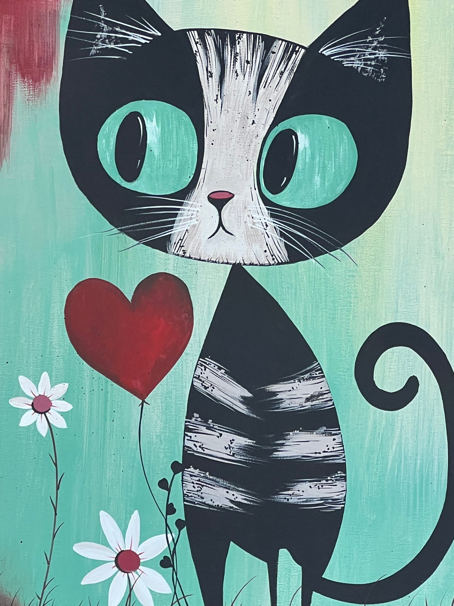 Thankful Cat Painting