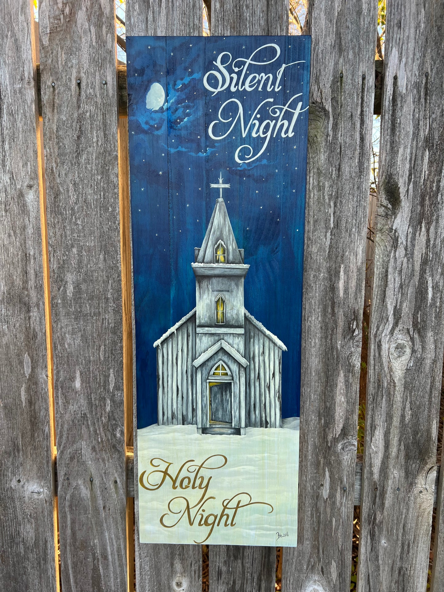 Silent Night Christmas Sign