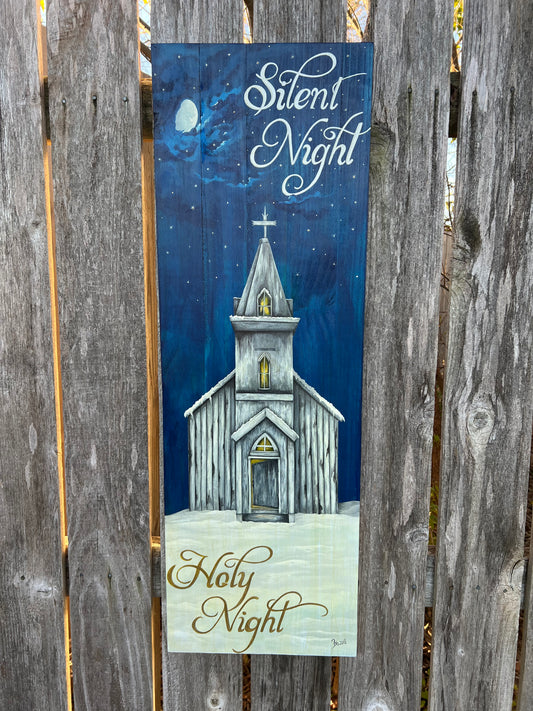 Silent Night Christmas Sign