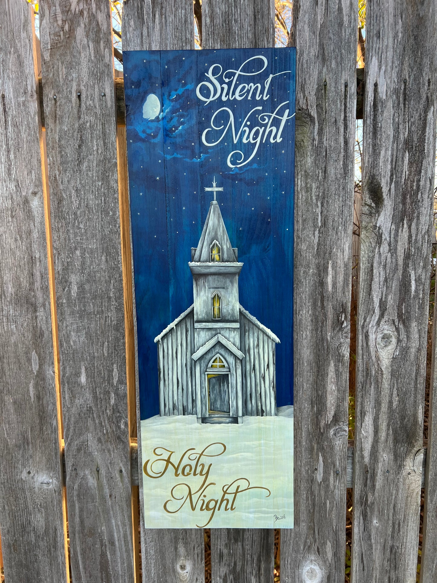 Silent Night Christmas Sign