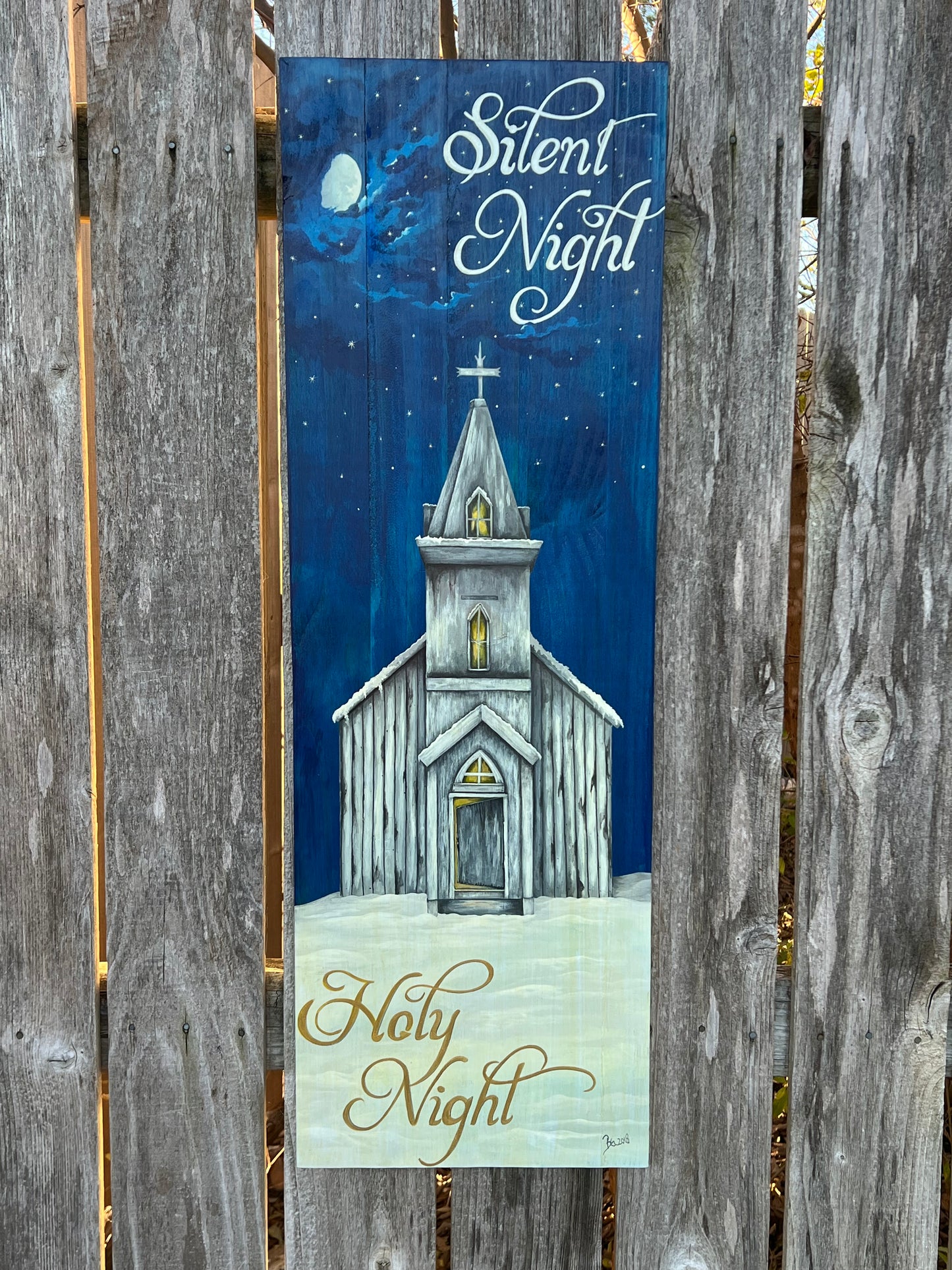 Silent Night Christmas Sign