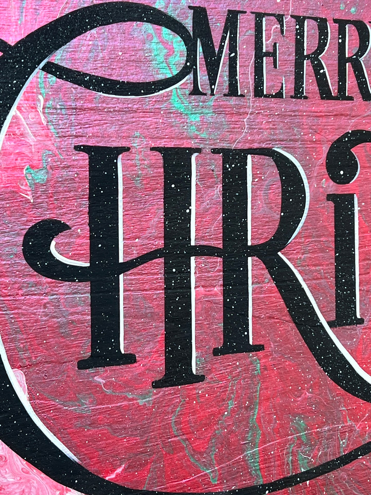Merry Christmas, pour paint sign