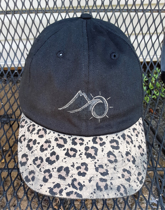 Baseball Cap, Black Leopard Ball Cap