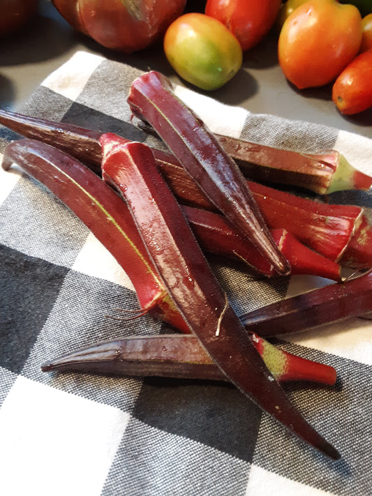 Okra Seeds, Bowling Red Okra