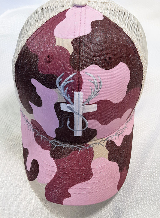 Camo Hunt Fish Pink Trucker Cap