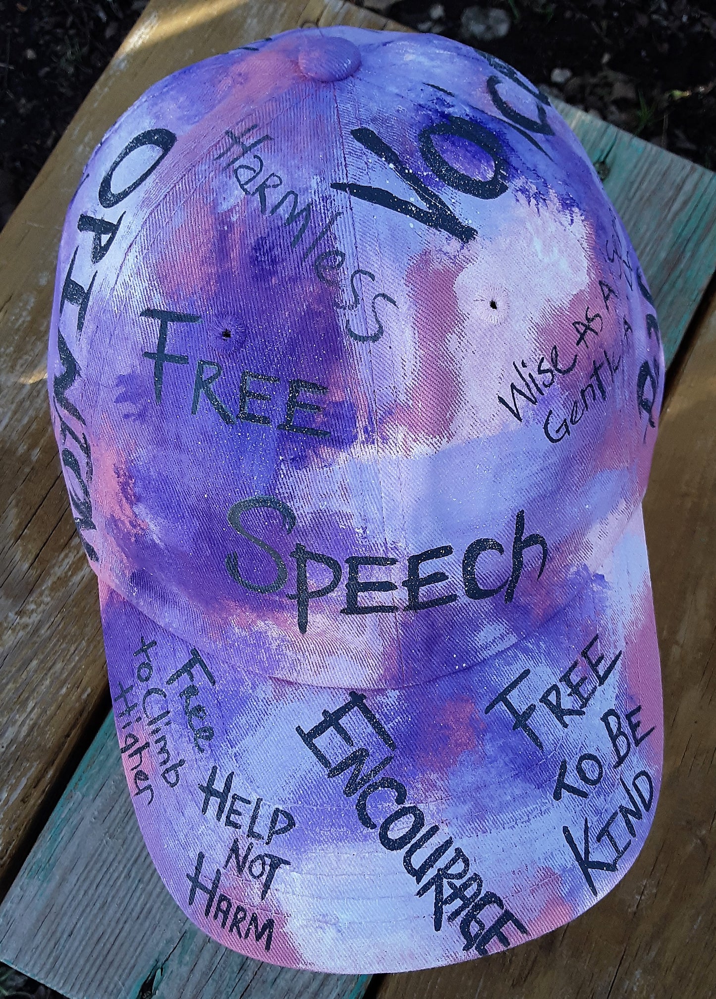 Graffiti Free Speech Baseball Cap, Pink and Purple