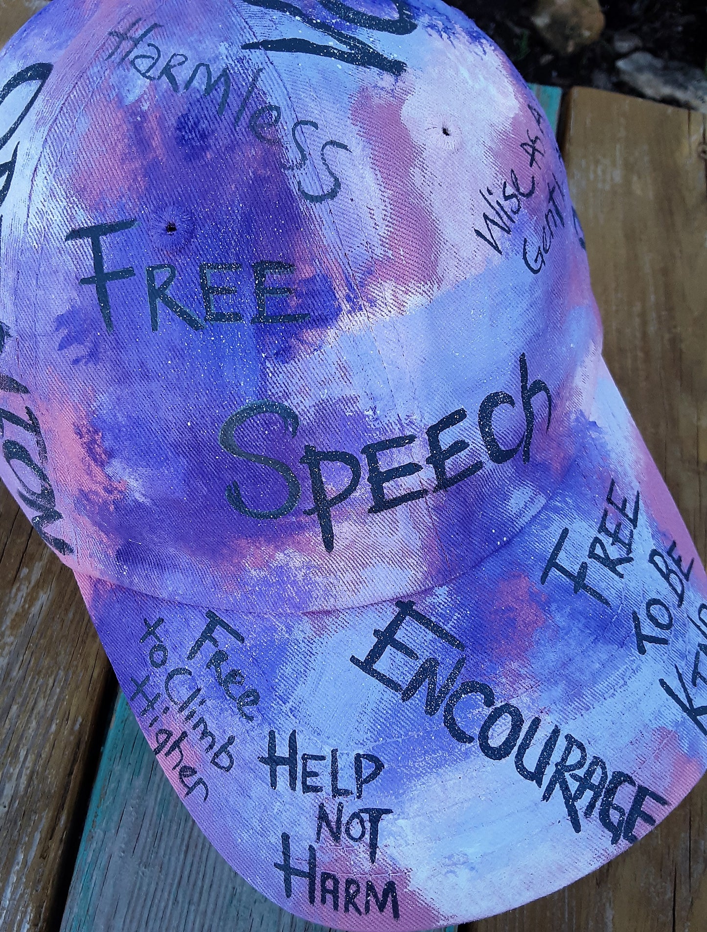 Graffiti Free Speech Baseball Cap, Pink and Purple